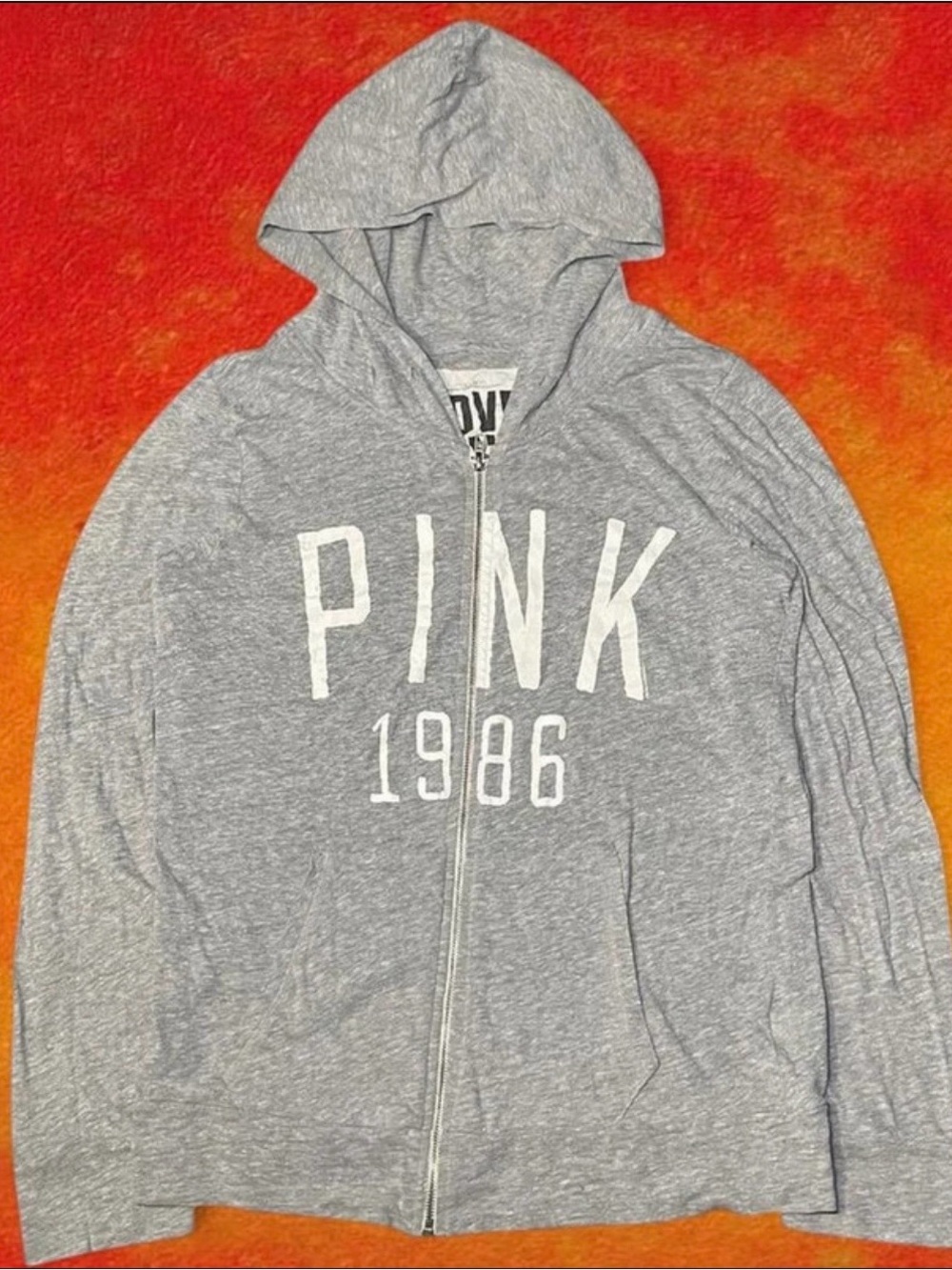 Victoria’s Secret PINK gray zip-up, size L.